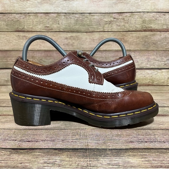 Dr. Martens Brown Leather Shannon Heeled Oxford’s - Picture 2 of 9